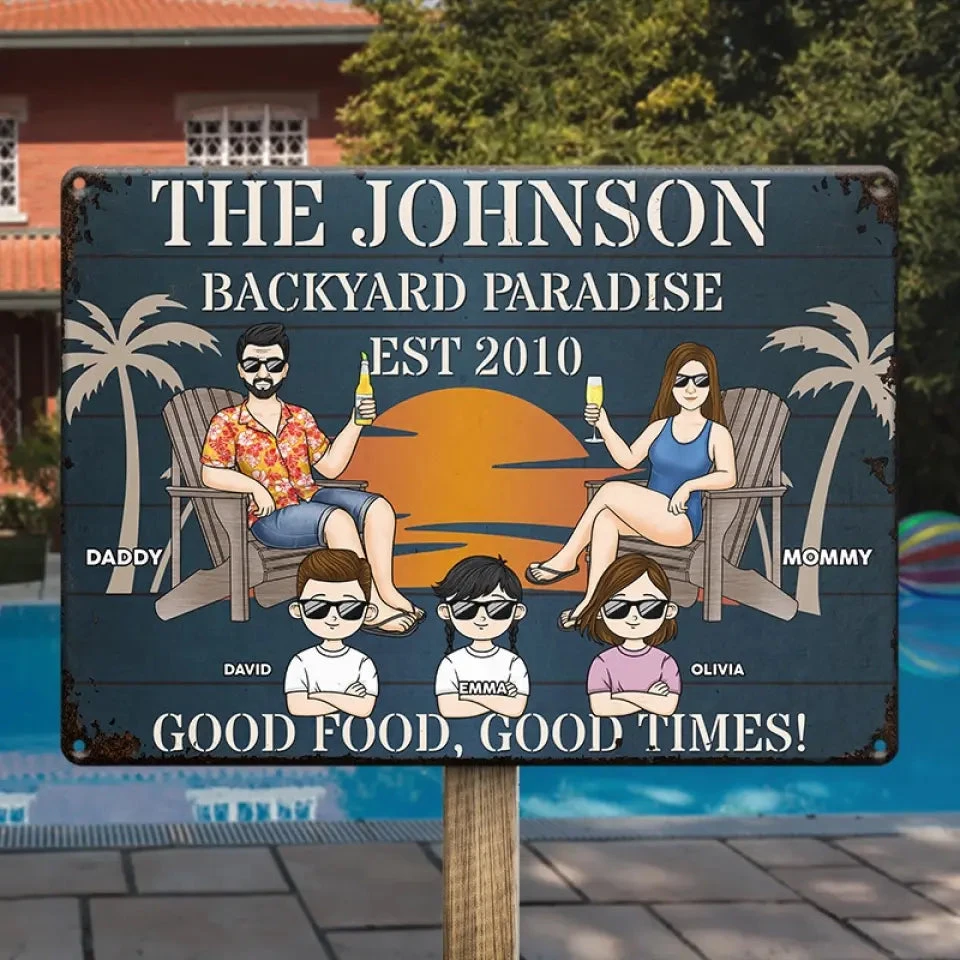 Good Food, Good Times - Family Personalized Custom Home Decor Metal Sign - House Warming Gift For Family Members 4 Good Food, Good Times - Family Personalized Custom Home Decor Metal Sign - House Warming Gift For Family Members - Image 4