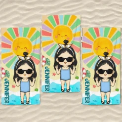 Smell The Sea And Feel The Sky - Family Personalized Custom Beach Towel - Summer Vacation Gift, Birthday Pool Party Gift For Family Members -Pawfect House Store 667ce045ae791