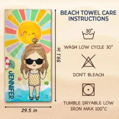 Smell The Sea And Feel The Sky - Family Personalized Custom Beach Towel - Summer Vacation Gift, Birthday Pool Party Gift For Family Members -Pawfect House Store 667ce1b50d9ea