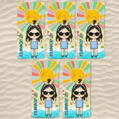 Smell The Sea And Feel The Sky - Family Personalized Custom Beach Towel - Summer Vacation Gift, Birthday Pool Party Gift For Family Members -Pawfect House Store 667ce1cd6383b