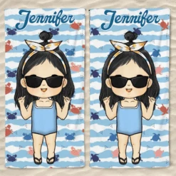 It’s Summer And Time For Wandering - Family Personalized Custom Beach Towel - Summer Vacation Gift, Birthday Pool Party Gift For Family Members -Pawfect House Store 667ceb78a8dd7