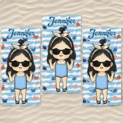 It’s Summer And Time For Wandering - Family Personalized Custom Beach Towel - Summer Vacation Gift, Birthday Pool Party Gift For Family Members -Pawfect House Store 667ceb8304d44