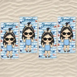 It’s Summer And Time For Wandering - Family Personalized Custom Beach Towel - Summer Vacation Gift, Birthday Pool Party Gift For Family Members -Pawfect House Store 667ceb91b28ef