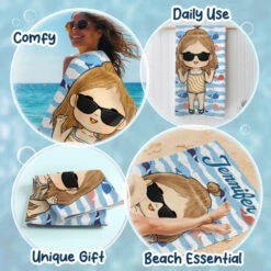 It’s Summer And Time For Wandering - Family Personalized Custom Beach Towel - Summer Vacation Gift, Birthday Pool Party Gift For Family Members -Pawfect House Store 667cee0e0389f