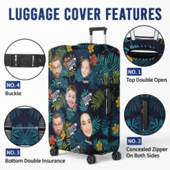 Custom Photo Families That Travel Together, Stay Together - Family Personalized Custom Luggage Cover - Summer Vacation Gift For Family Members -Pawfect House Store 667d236ecfeea