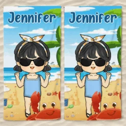 Adventure Awaits, Family In Tow - Family Personalized Custom Beach Towel - Summer Vacation Gift, Birthday Pool Party Gift For Family Members -Pawfect House Store 667e2a1f86101