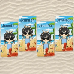 Adventure Awaits, Family In Tow - Family Personalized Custom Beach Towel - Summer Vacation Gift, Birthday Pool Party Gift For Family Members -Pawfect House Store 667e2a32209cd