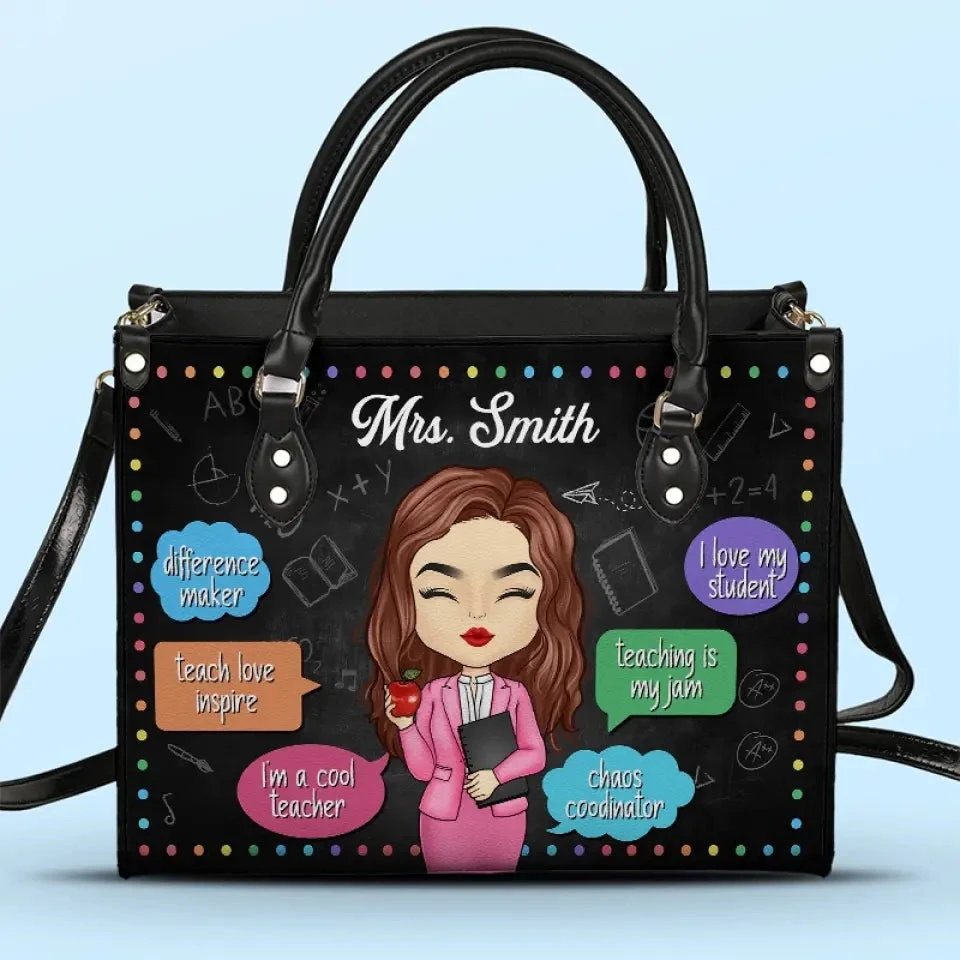 Teaching Is My Jam - Teacher Personalized Custom Leather Handbag - Gift For Teacher 1 Teaching Is My Jam - Teacher Personalized Custom Leather Handbag - Gift For Teacher