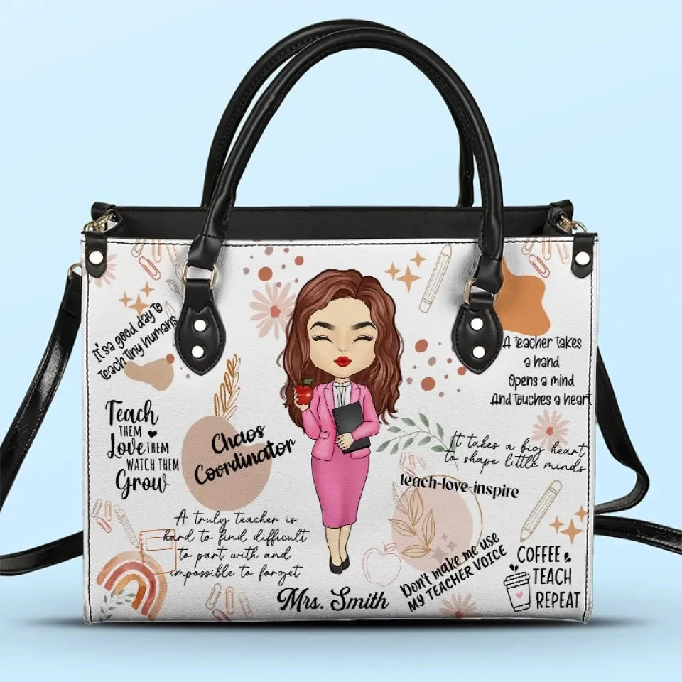 Teachers Plant Seeds Of Knowledge That Grow Forever - Teacher Personalized Custom Leather Handbag - Gift For Teacher 1 Teachers Plant Seeds Of Knowledge That Grow Forever - Teacher Personalized Custom Leather Handbag - Gift For Teacher