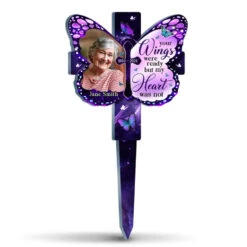 Custom Photo In Our Memories Forever - Memorial Personalized Custom Stain Glass Style Acrylic Garden Stake - Sympathy Gift For Family Members -Pawfect House Store 667e420b0b932