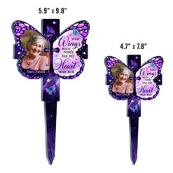 Custom Photo In Our Memories Forever - Memorial Personalized Custom Stain Glass Style Acrylic Garden Stake - Sympathy Gift For Family Members -Pawfect House Store 667e4399238bb