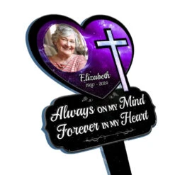 Custom Photo God Loves You Forever - Memorial Personalized Custom Stain Glass Style Acrylic Garden Stake - Sympathy Gift For Family Members -Pawfect House Store 667e66beccf04
