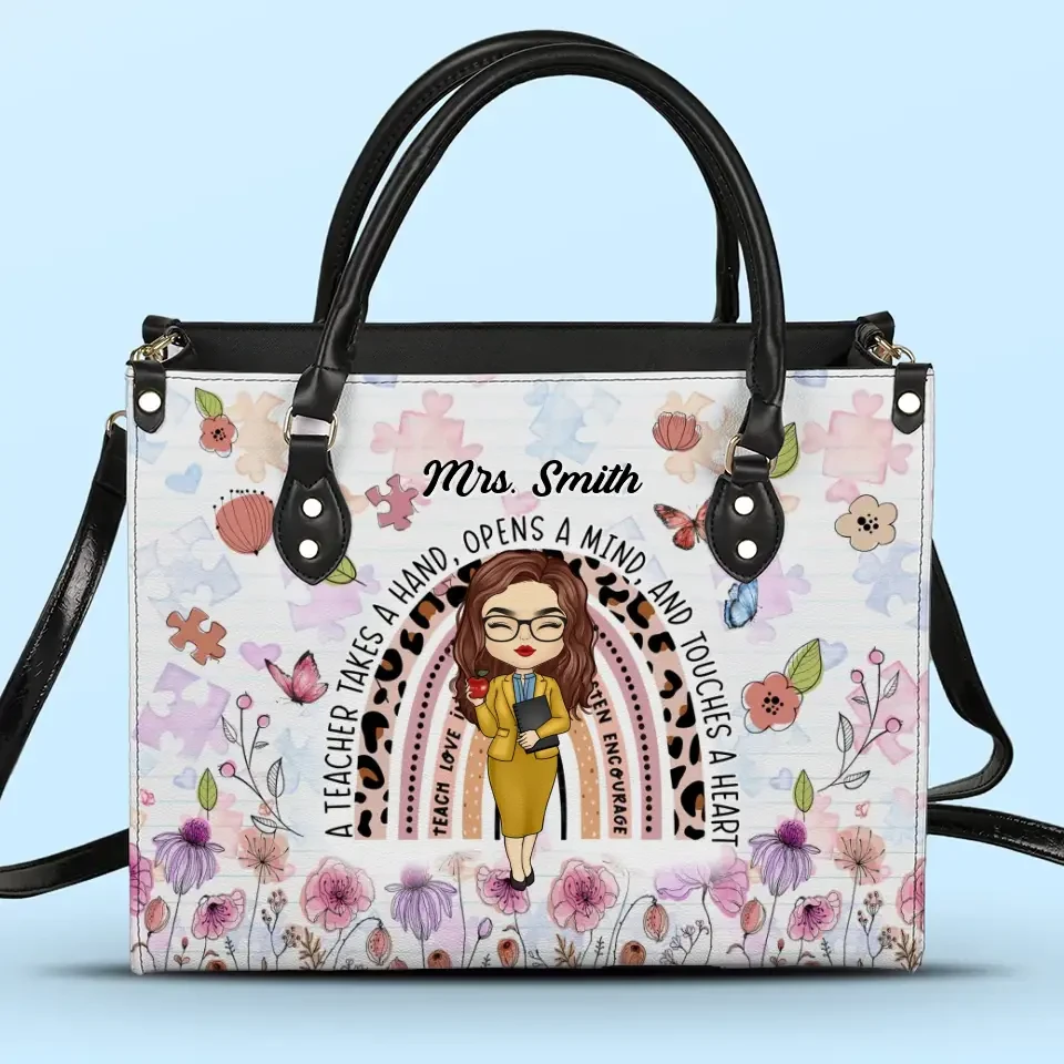 A Teacher's Influence Goes Beyond The Classroom - Teacher Personalized Custom Leather Handbag - Gift For Teacher 2 A Teacher's Influence Goes Beyond The Classroom - Teacher Personalized Custom Leather Handbag - Gift For Teacher - Image 2