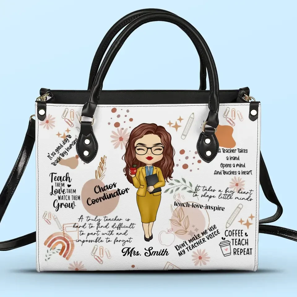 Teachers Plant Seeds Of Knowledge That Grow Forever - Teacher Personalized Custom Leather Handbag - Gift For Teacher 2 Teachers Plant Seeds Of Knowledge That Grow Forever - Teacher Personalized Custom Leather Handbag - Gift For Teacher - Image 2