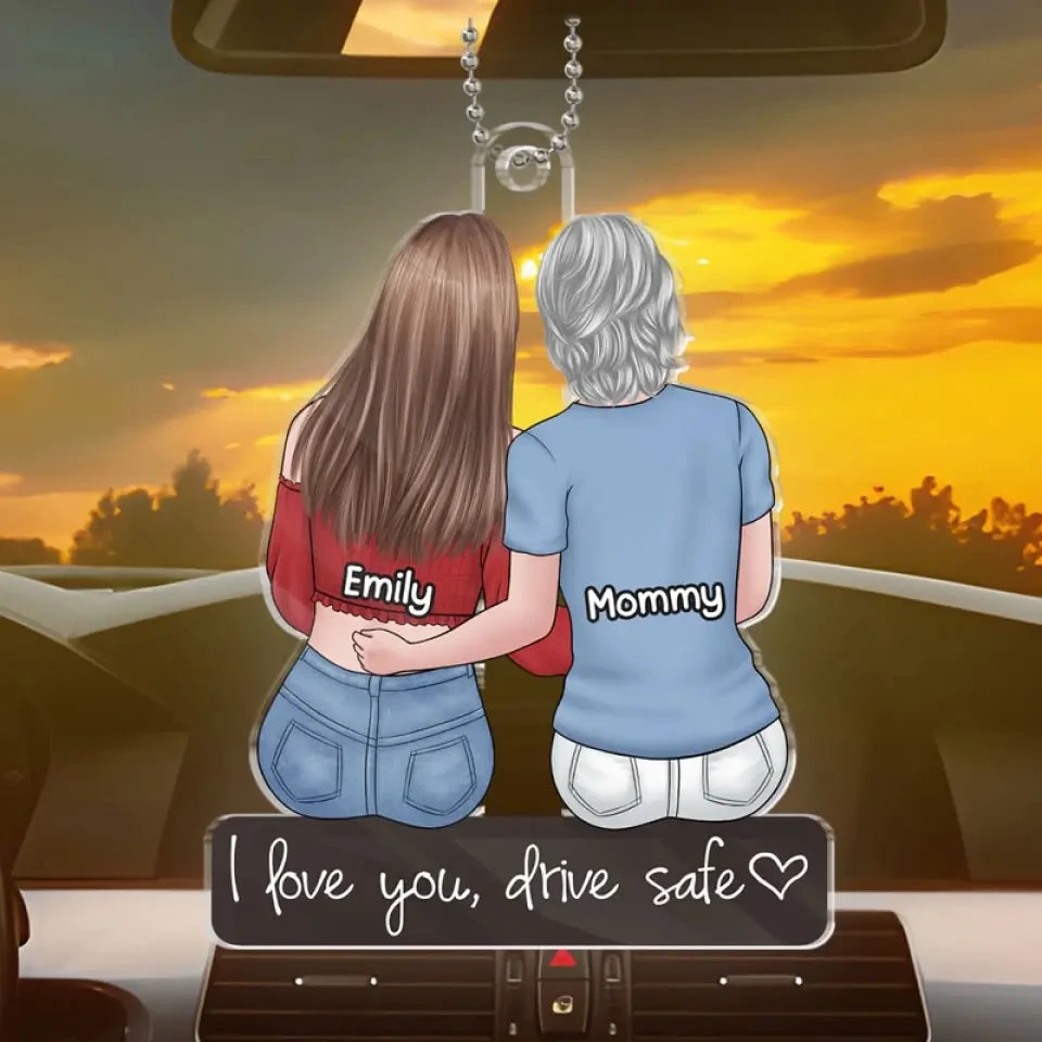 I Love You, My Darling - Family Personalized Custom Car Ornament - Acrylic Custom Shaped - Gift For Mom, Daughter 3 I Love You, My Darling - Family Personalized Custom Car Ornament - Acrylic Custom Shaped - Gift For Mom, Daughter - Image 3