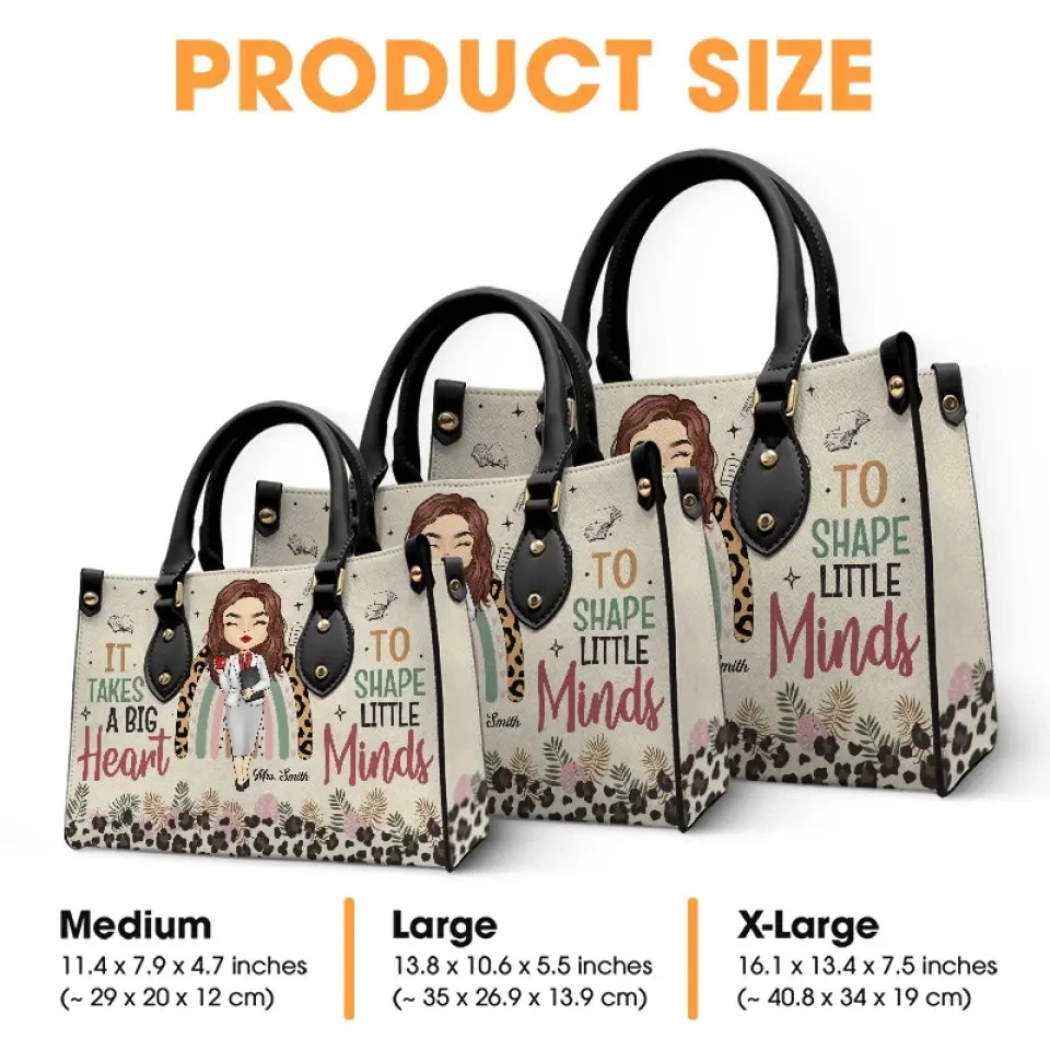 It Takes A Big Heart To Shape Little Minds - Teacher Personalized Custom Leather Handbag - Gift For Teacher 5 It Takes A Big Heart To Shape Little Minds - Teacher Personalized Custom Leather Handbag - Gift For Teacher - Image 5