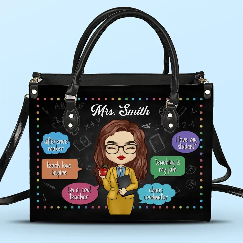 Teaching Is My Jam - Teacher Personalized Custom Leather Handbag - Gift For Teacher 2 Teaching Is My Jam - Teacher Personalized Custom Leather Handbag - Gift For Teacher - Image 2