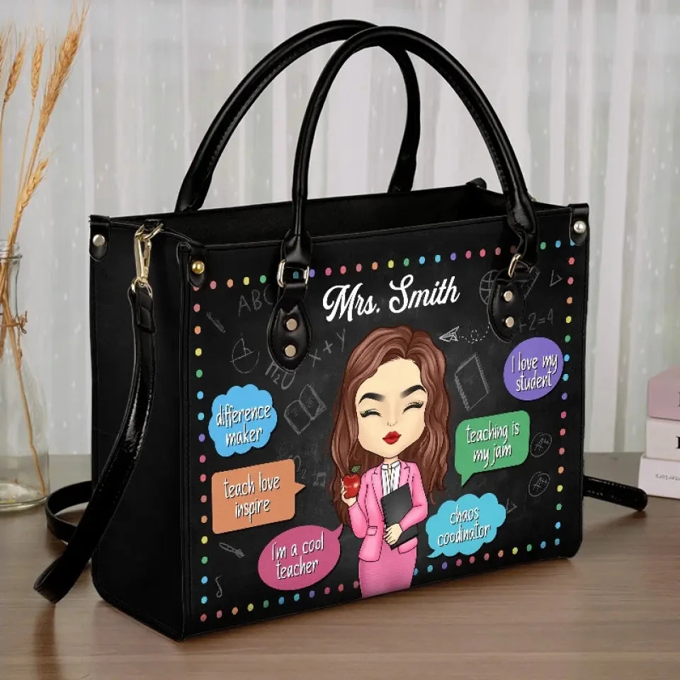 Teaching Is My Jam - Teacher Personalized Custom Leather Handbag - Gift For Teacher 3 Teaching Is My Jam - Teacher Personalized Custom Leather Handbag - Gift For Teacher - Image 3