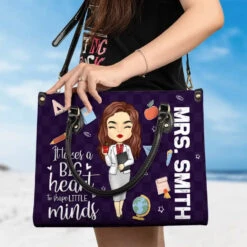 Teaching Is Heart Work - Teacher Personalized Custom Leather Handbag - Gift For Teacher 8 Teaching Is Heart Work - Teacher Personalized Custom Leather Handbag - Gift For Teacher -Pawfect House Store 66823120cca93