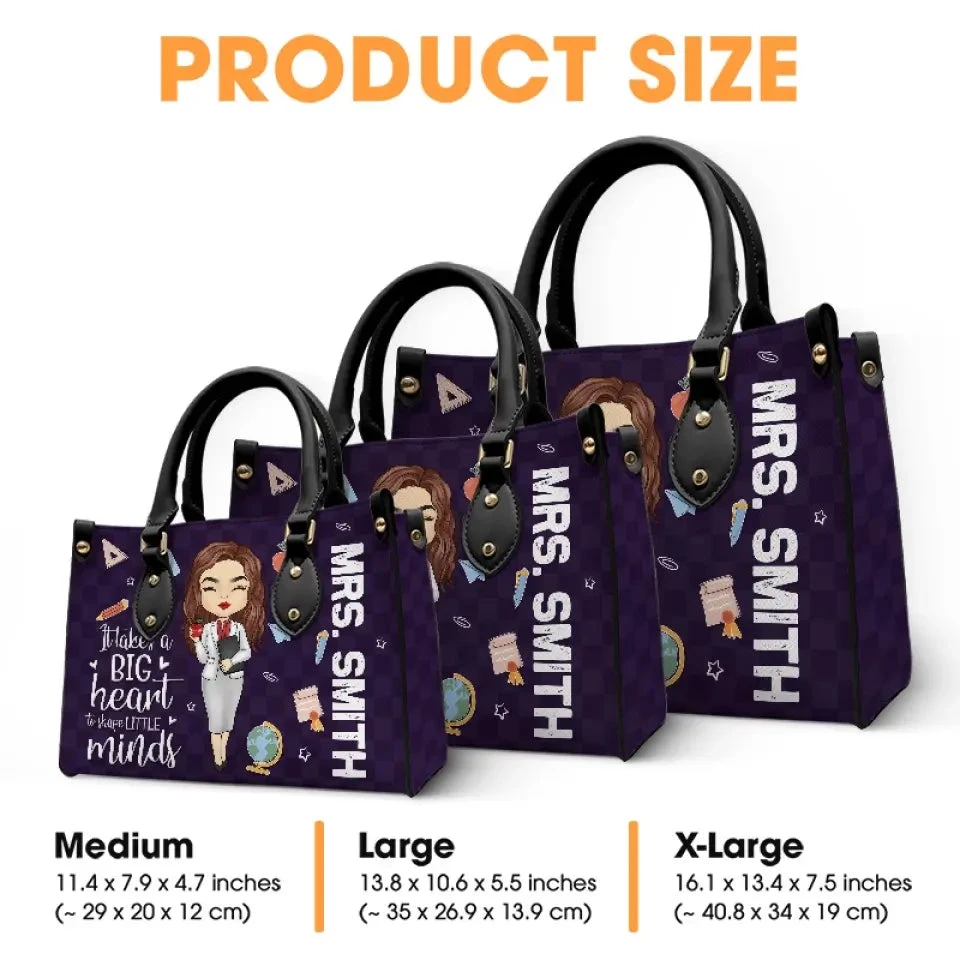 Teaching Is Heart Work - Teacher Personalized Custom Leather Handbag - Gift For Teacher 5 Teaching Is Heart Work - Teacher Personalized Custom Leather Handbag - Gift For Teacher - Image 5