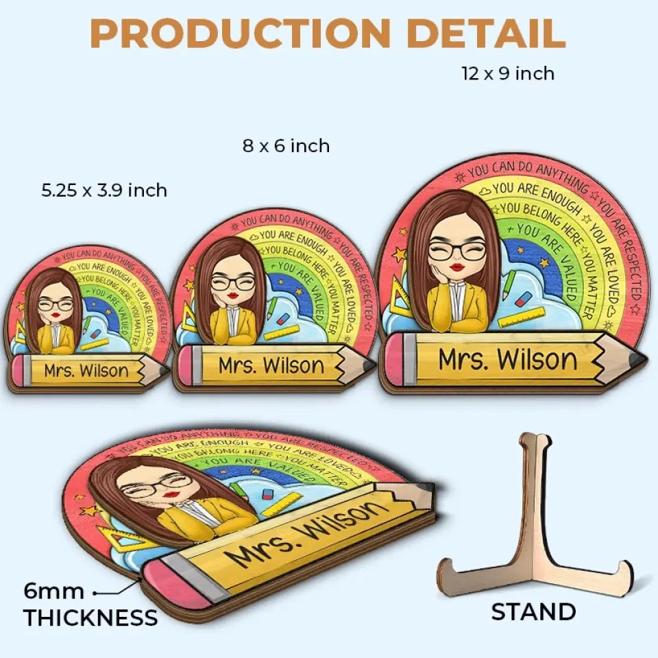 You Can Do Anything - Teacher Personalized Custom 2-Layered Wooden Plaque With Stand - Gift For Teacher 6 You Can Do Anything - Teacher Personalized Custom 2-Layered Wooden Plaque With Stand - Gift For Teacher - Image 6