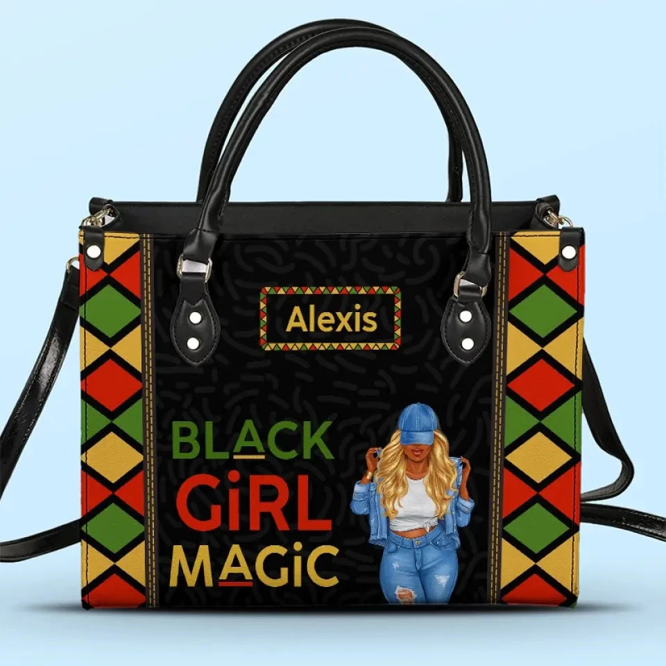 Power Of Black Girl - Bestie Personalized Custom Leather Handbag - Gift For Best Friends, BFF, Sisters 1 Power Of Black Girl - Bestie Personalized Custom Leather Handbag - Gift For Best Friends, BFF, Sisters
