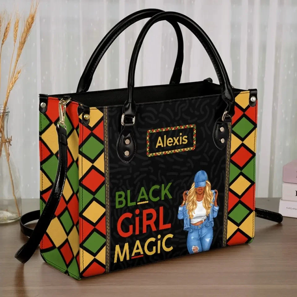Power Of Black Girl - Bestie Personalized Custom Leather Handbag - Gift For Best Friends, BFF, Sisters 3 Power Of Black Girl - Bestie Personalized Custom Leather Handbag - Gift For Best Friends, BFF, Sisters - Image 3