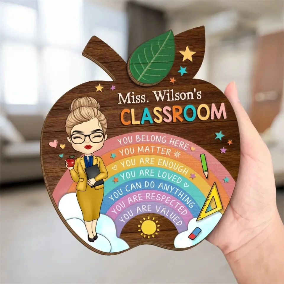 Welcome To My Classroom - Teacher Personalized Custom 2-Layered Wooden Plaque With Stand - Gift For Teacher 5 Welcome To My Classroom - Teacher Personalized Custom 2-Layered Wooden Plaque With Stand - Gift For Teacher - Image 5