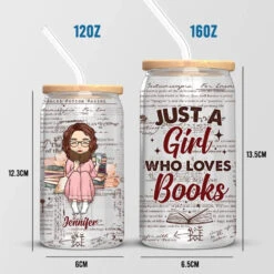 She Is A Bookworm - Book Lovers Personalized Custom Glass Cup, Iced Coffee Cup - Gift For Book Lovers 10 She Is A Bookworm - Book Lovers Personalized Custom Glass Cup, Iced Coffee Cup - Gift For Book Lovers -Pawfect House Store 6682836ea753a