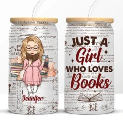 She Is A Bookworm - Book Lovers Personalized Custom Glass Cup, Iced Coffee Cup - Gift For Book Lovers 11 She Is A Bookworm - Book Lovers Personalized Custom Glass Cup, Iced Coffee Cup - Gift For Book Lovers -Pawfect House Store 668286f543607