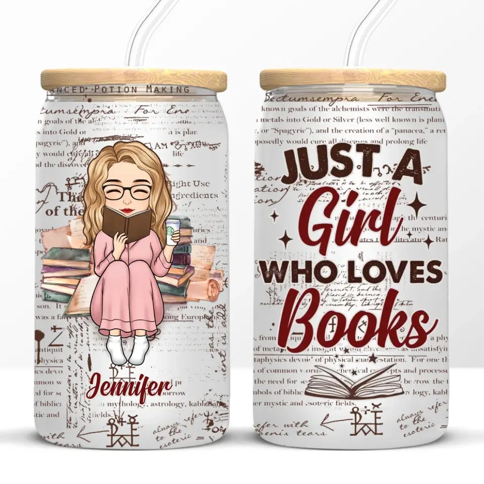 She Is A Bookworm - Book Lovers Personalized Custom Glass Cup, Iced Coffee Cup - Gift For Book Lovers 6 She Is A Bookworm - Book Lovers Personalized Custom Glass Cup, Iced Coffee Cup - Gift For Book Lovers - Image 6