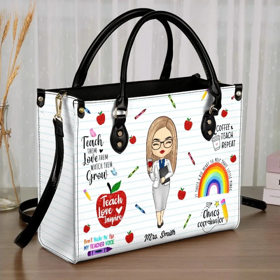 Thank You For Helping Me Shine - Teacher Personalized Custom Leather Handbag - Gift For Teacher 3 Thank You For Helping Me Shine - Teacher Personalized Custom Leather Handbag - Gift For Teacher - Image 3