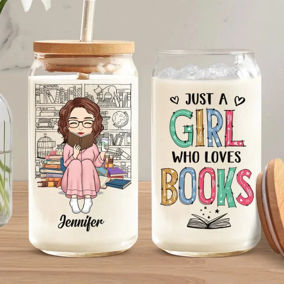 Books Are A Uniquely Portable Magic - Personalized Custom Glass Cup, Iced Coffee Cup - Gift For Book Lovers 1 Books Are A Uniquely Portable Magic - Personalized Custom Glass Cup, Iced Coffee Cup - Gift For Book Lovers