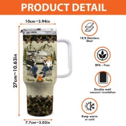 Our Love Story Is A Journey - Camping Personalized Custom 40 Oz Stainless Steel Tumbler With Handle - Gift For Husband Wife, Camping Lovers 7 Our Love Story Is A Journey - Camping Personalized Custom 40 Oz Stainless Steel Tumbler With Handle - Gift For Husband Wife, Camping Lovers -Pawfect House Store 66836bc0b4b38