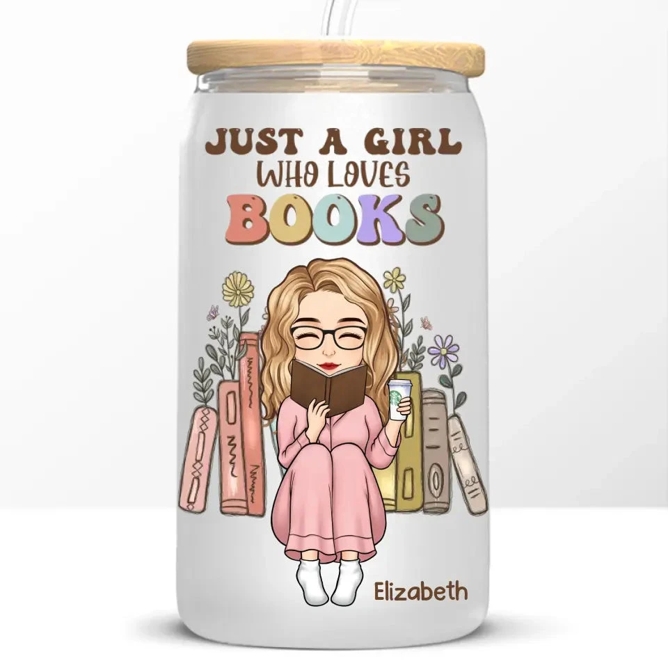 Bookworm's Delight - Personalized Custom Glass Cup, Iced Coffee Cup - Gift For Book Lovers 6 Bookworm's Delight - Personalized Custom Glass Cup, Iced Coffee Cup - Gift For Book Lovers - Image 6