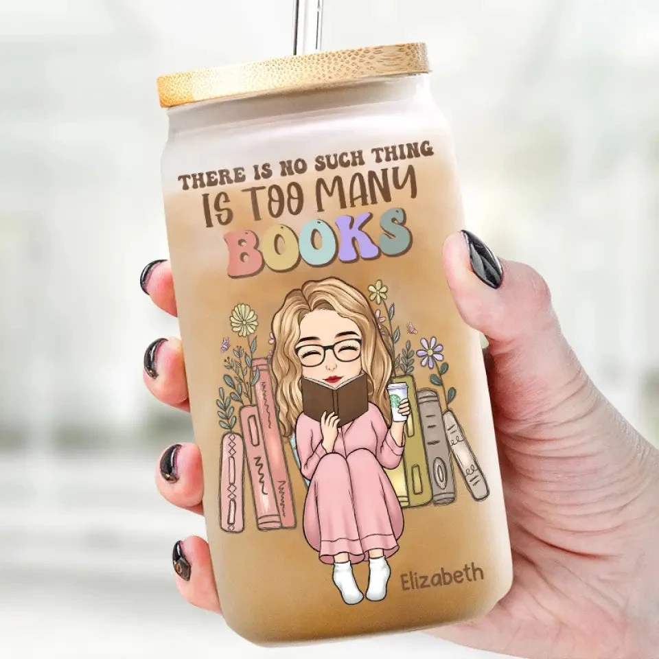 Bookworm's Delight - Personalized Custom Glass Cup, Iced Coffee Cup - Gift For Book Lovers 1 Bookworm's Delight - Personalized Custom Glass Cup, Iced Coffee Cup - Gift For Book Lovers