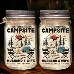 Making Memories One Campsite At A Time - Camping Personalized Custom Mason Jar Light - Gift For Couple, Husband Wife, Camping Lovers 8 Making Memories One Campsite At A Time - Camping Personalized Custom Mason Jar Light - Gift For Couple, Husband Wife, Camping Lovers -Pawfect House Store 668389a2f0fb9