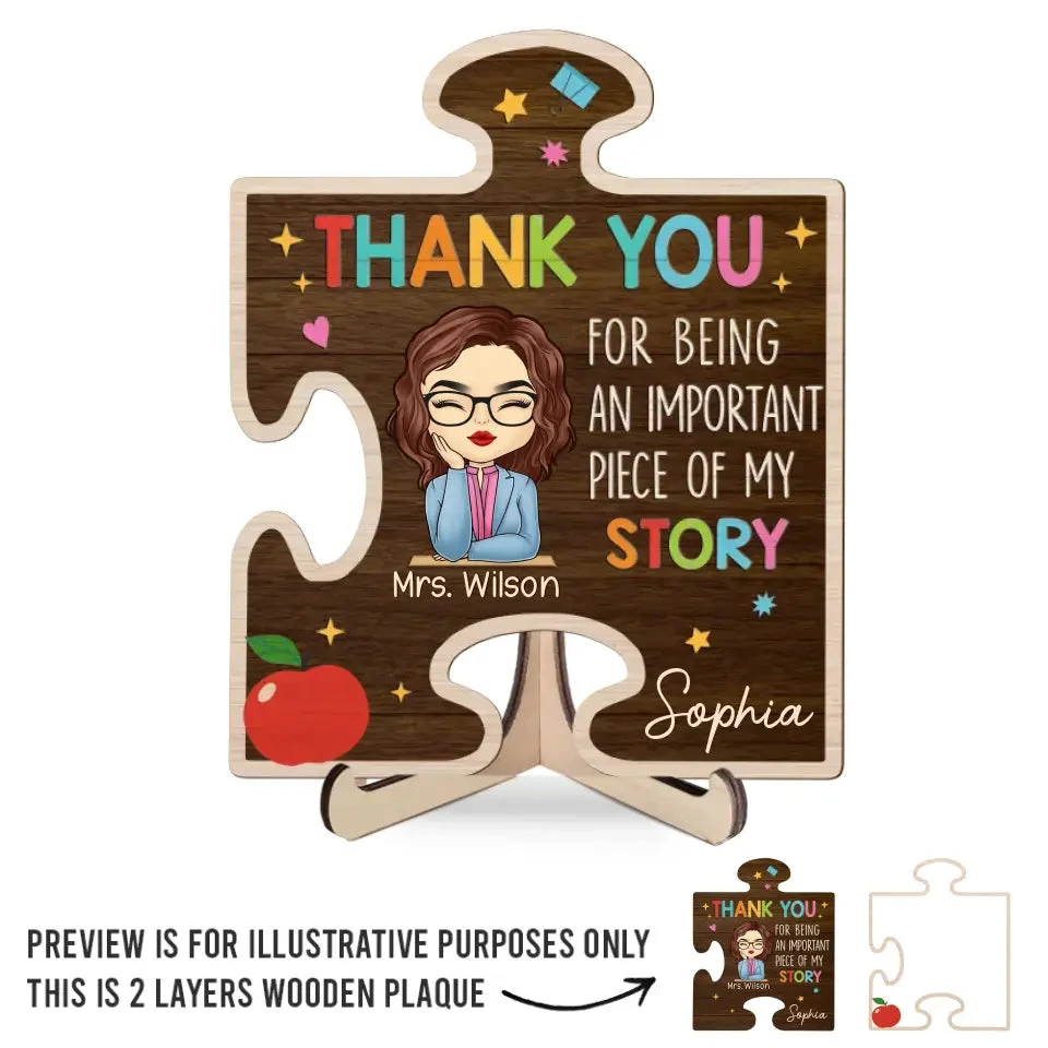 It Takes A Big Heart To Shape Little Minds - Teacher Personalized Custom 2-Layered Wooden Plaque With Stand - Gift For Teacher 2 It Takes A Big Heart To Shape Little Minds - Teacher Personalized Custom 2-Layered Wooden Plaque With Stand - Gift For Teacher - Image 2