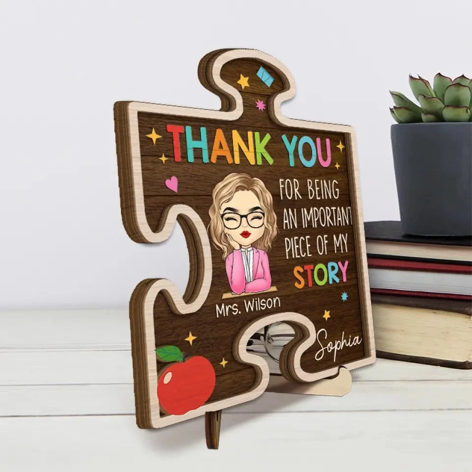 It Takes A Big Heart To Shape Little Minds - Teacher Personalized Custom 2-Layered Wooden Plaque With Stand - Gift For Teacher 3 It Takes A Big Heart To Shape Little Minds - Teacher Personalized Custom 2-Layered Wooden Plaque With Stand - Gift For Teacher - Image 3