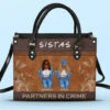 Partners In Crime - Bestie Personalized Custom Leather Handbag - Gift For Best Friends, BFF, Sisters