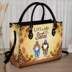 Life Is Better With Sistas - Bestie Personalized Custom Leather Handbag - Gift For Best Friends, BFF, Sisters 7 Life Is Better With Sistas - Bestie Personalized Custom Leather Handbag - Gift For Best Friends, BFF, Sisters -Pawfect House Store 6683c48421db5