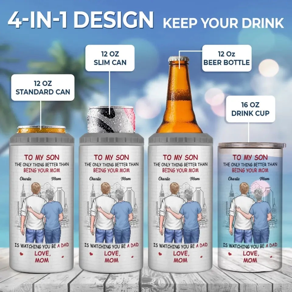 Congrats On Becoming A Dad - Family Personalized Custom 4 In 1 Can Cooler Tumbler - Gift For Son, Grandson 4 Congrats On Becoming A Dad - Family Personalized Custom 4 In 1 Can Cooler Tumbler - Gift For Son, Grandson - Image 4