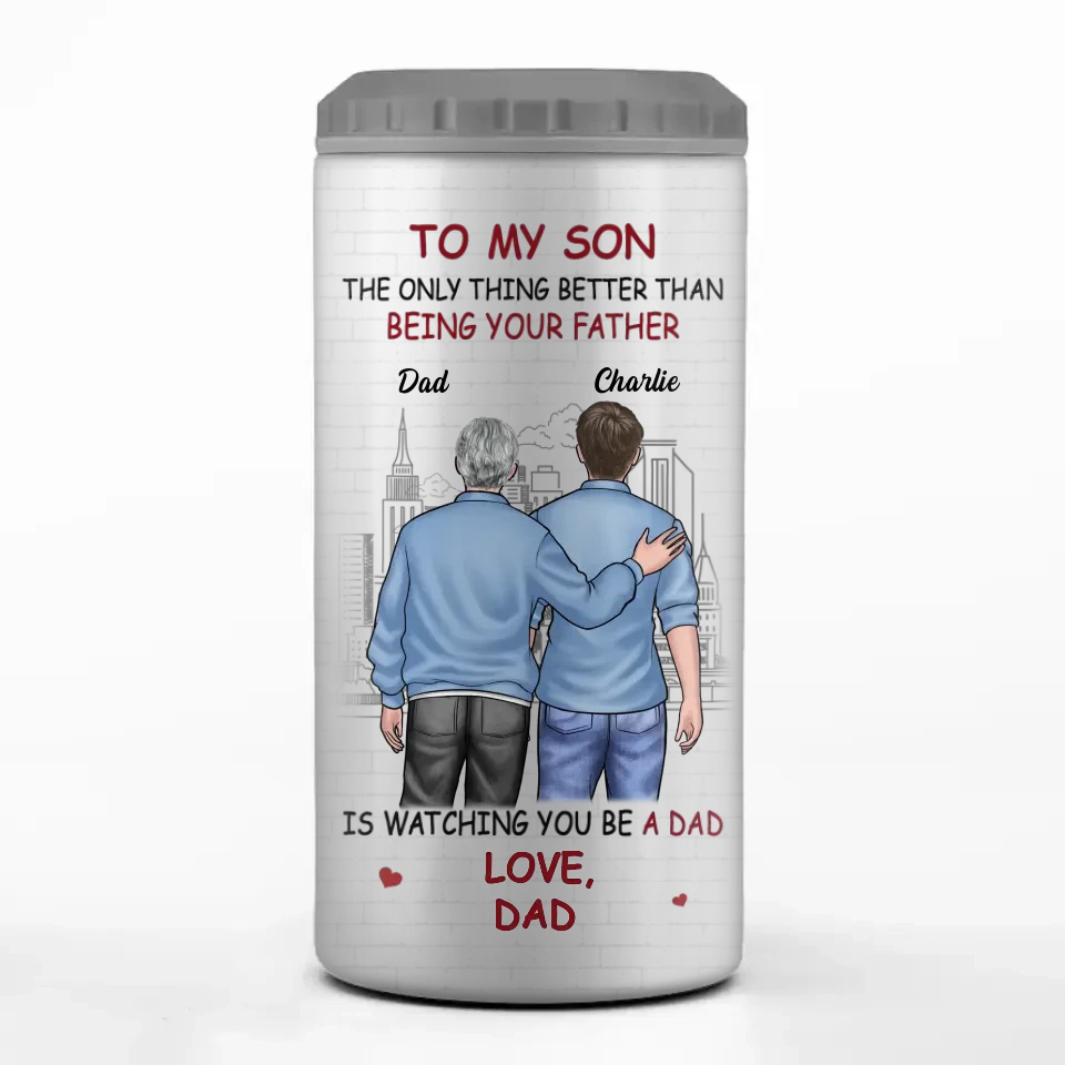 Congrats On Becoming A Dad - Family Personalized Custom 4 In 1 Can Cooler Tumbler - Gift For Son, Grandson 2 Congrats On Becoming A Dad - Family Personalized Custom 4 In 1 Can Cooler Tumbler - Gift For Son, Grandson - Image 2