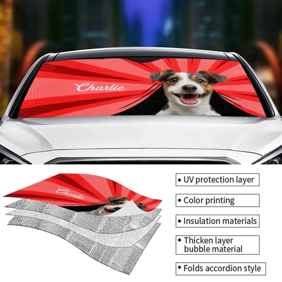 Custom Photo I Can Feel The Heat Of This Summer - Dog & Cat Personalized Custom Auto Windshield Sunshade, Car Window Protector - Summer Vacation Gift For Pet Owners, Pet Lovers 4 Custom Photo I Can Feel The Heat Of This Summer - Dog & Cat Personalized Custom Auto Windshield Sunshade, Car Window Protector - Summer Vacation Gift For Pet Owners, Pet Lovers - Image 4