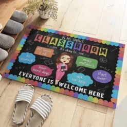 In This Classroom It's Ok To Be Yourself - Teacher Personalized Custom Home Decor Decorative Mat - House Warming Gift For Teacher 7 In This Classroom It's Ok To Be Yourself - Teacher Personalized Custom Home Decor Decorative Mat - House Warming Gift For Teacher -Pawfect House Store 6686434bd2c38