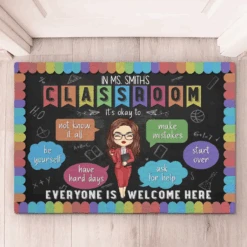 In This Classroom It's Ok To Be Yourself - Teacher Personalized Custom Home Decor Decorative Mat - House Warming Gift For Teacher 9 In This Classroom It's Ok To Be Yourself - Teacher Personalized Custom Home Decor Decorative Mat - House Warming Gift For Teacher -Pawfect House Store 66864350932d8