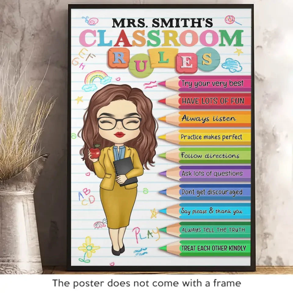 Keep Calm And Follow The Rules - Teacher Personalized Custom Vertical Poster - Gift For Teacher 2 Keep Calm And Follow The Rules - Teacher Personalized Custom Vertical Poster - Gift For Teacher - Image 2