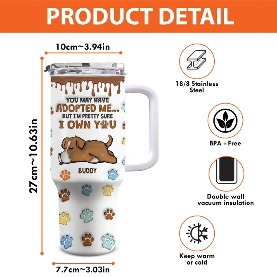 Dogs Fill Your Heart Without Trying - Dog Personalized Custom 3D Inflated Effect Printed 40 Oz Stainless Steel Tumbler With Handle - Gift For Pet Owners, Pet Lovers 4 Dogs Fill Your Heart Without Trying - Dog Personalized Custom 3D Inflated Effect Printed 40 Oz Stainless Steel Tumbler With Handle - Gift For Pet Owners, Pet Lovers - Image 4