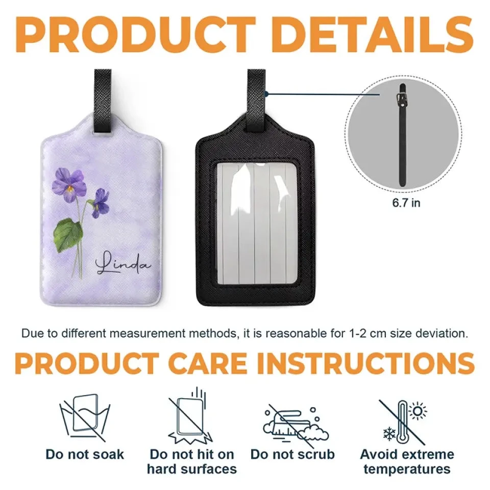 May You Blossom Like A Flower - Bestie Personalized Custom Luggage Tag - Holiday Vacation Gift, Gift For Best Friends, BFF, Sisters 4 May You Blossom Like A Flower - Bestie Personalized Custom Luggage Tag - Holiday Vacation Gift, Gift For Best Friends, BFF, Sisters - Image 4