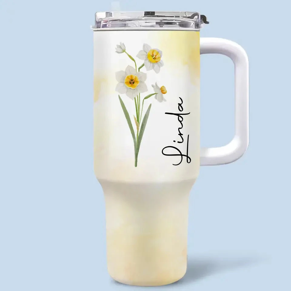 Live Life In Full Bloom - Bestie Personalized Custom 40 Oz Stainless Steel Tumbler With Handle - Gift For Best Friends, BFF, Sisters 2 Live Life In Full Bloom - Bestie Personalized Custom 40 Oz Stainless Steel Tumbler With Handle - Gift For Best Friends, BFF, Sisters - Image 2